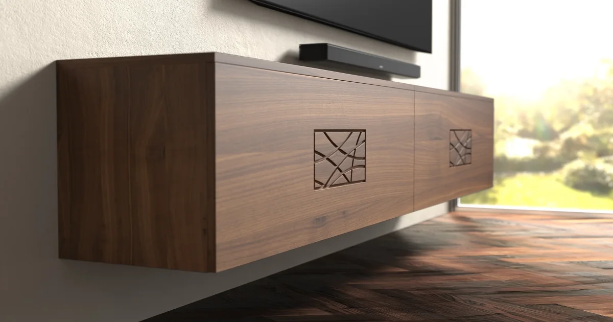 Parete Componibile Moderna In Noce con Basi Sospese Modigliani - immagine 6