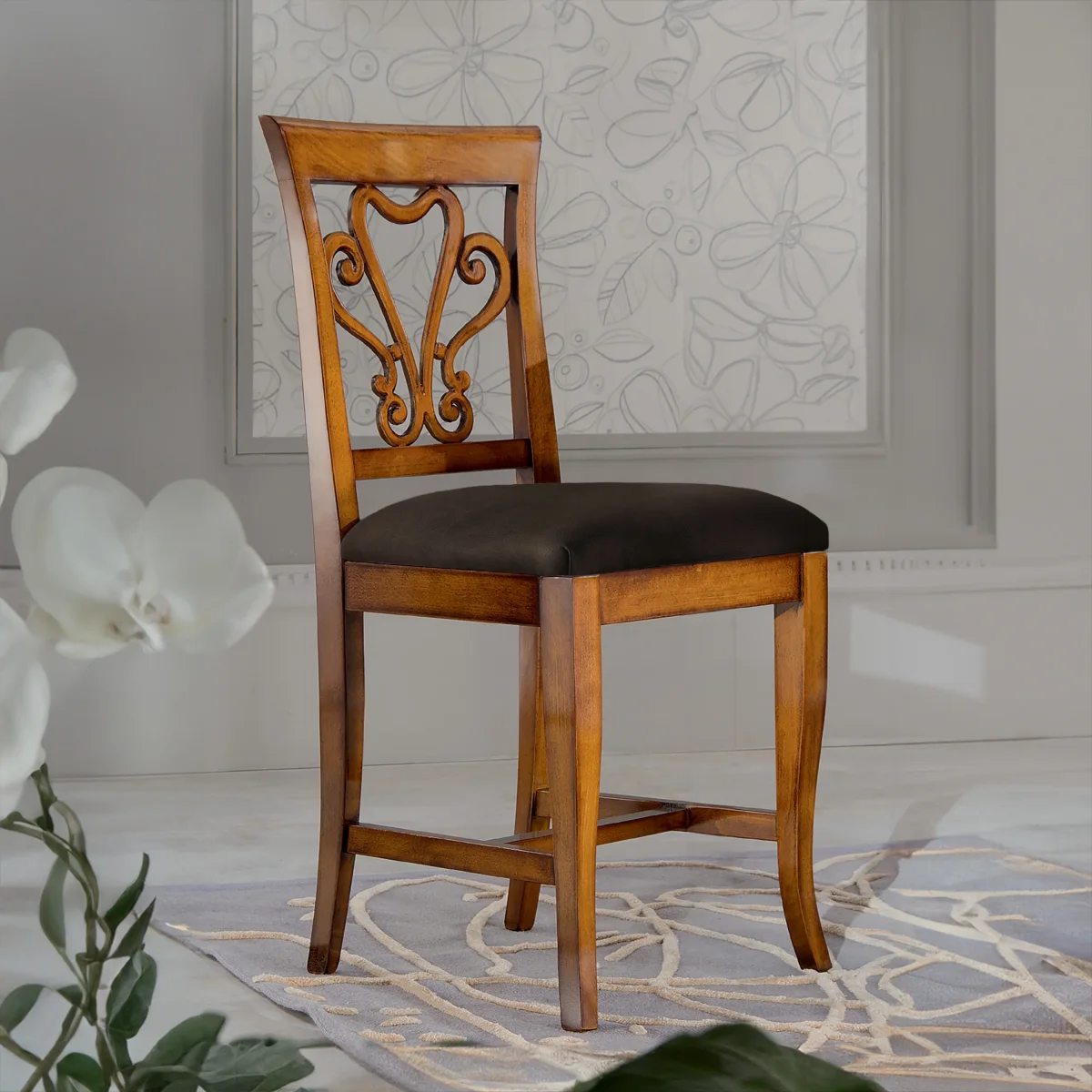 Sedia Classica Cuore in Legno e Vera Pelle – Tiziano - immagine 7